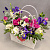 Сумка с живыми цветами "Взрыв эмоций" яркий микс из кустовой хризантемы, розы и ирисов 45000
