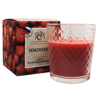 Свеча в стакане ЗЕМЛЯНИКА, 30 ч