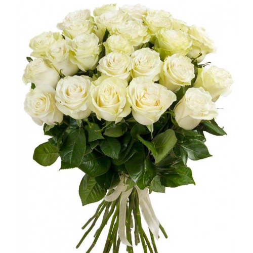 Букет из 25 Белых роз 60см арт. 7304