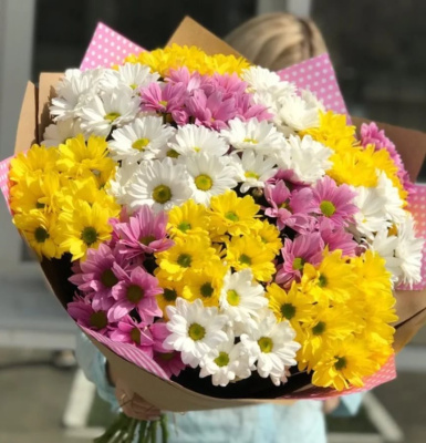 Букет из 15 Кустовых хризантем 47546