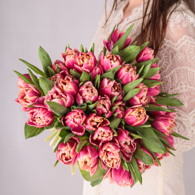Букет из 51 пионовидного тюльпана Колумбус 46174